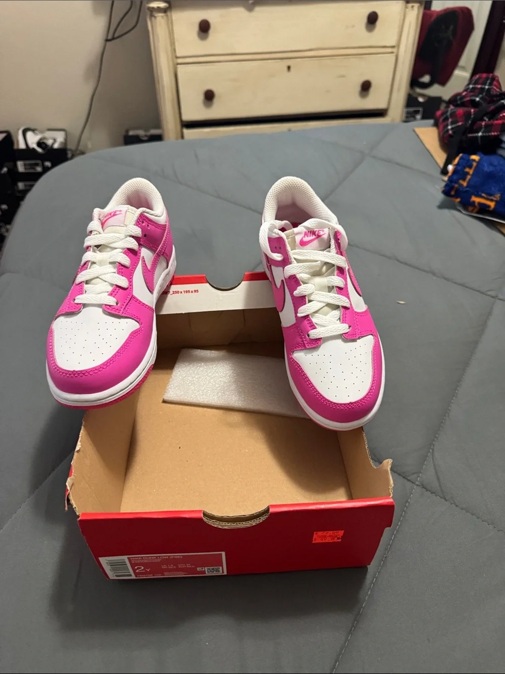 Nike dunk low Kids Pink and White Low-Top Sneakers - Girls